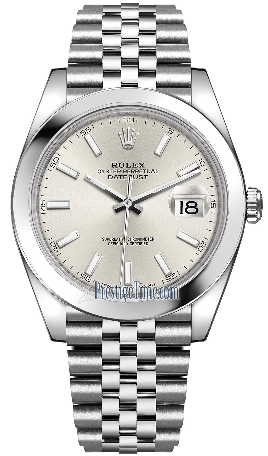 Rolex Datejust 41mm Stainless Steel 126300 Silver Index Jubilee