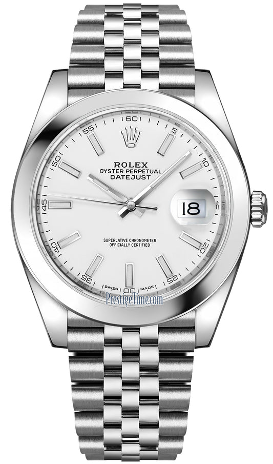 Rolex Datejust 41mm Stainless Steel 126300 White Index Jubilee