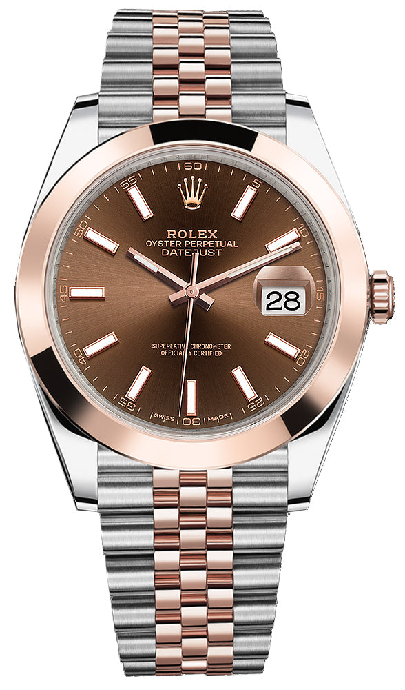 Rolex Datejust 41mm Steel and Everose Gold 126301 Chocolate Index Jubilee