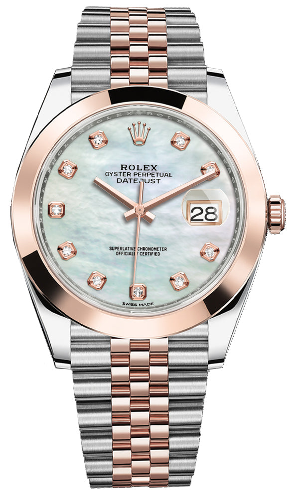 Rolex Datejust 41mm Steel and Everose Gold 126301 MOP Diamond Jubilee