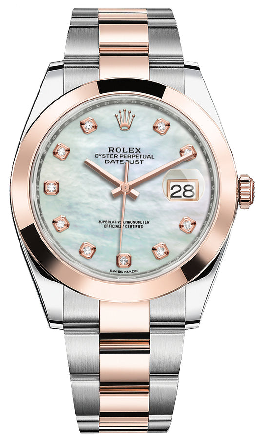 Rolex Datejust 41mm Steel and Everose Gold 126301 MOP Diamond Oyster