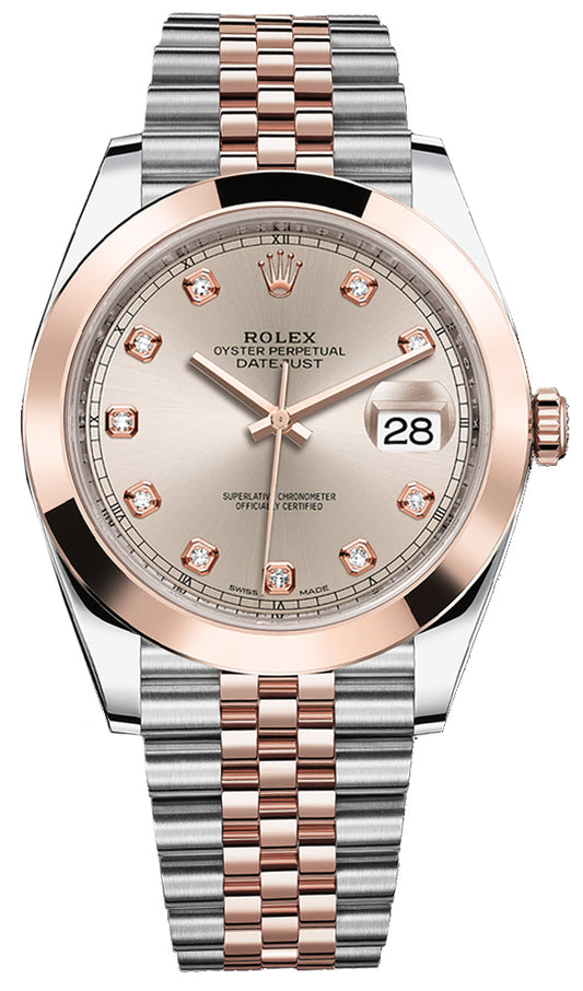 Rolex Datejust 41mm Steel and Everose Gold 126301 Sundust Diamond Jubilee