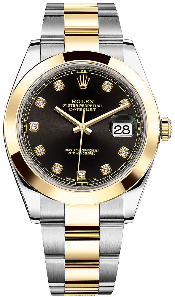 Rolex Datejust 41mm Steel and Yellow Gold 126303 Black Diamond Oyster