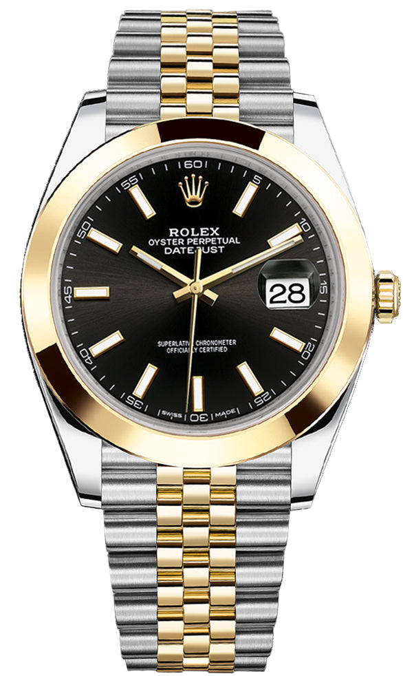 Rolex Datejust 41mm Steel and Yellow Gold 126303 Black Index Jubilee