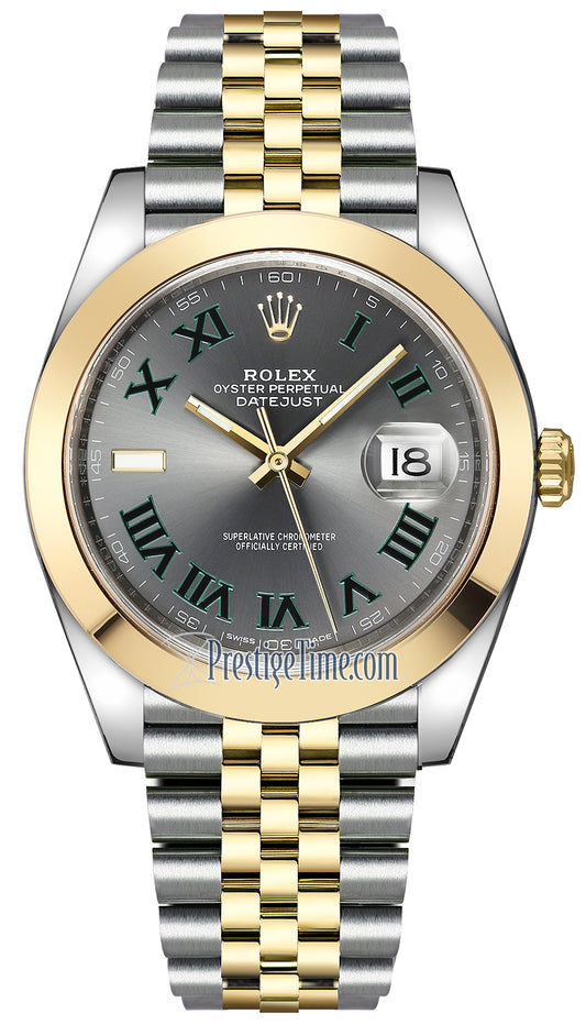 Rolex Datejust 41mm Steel and Yellow Gold 126303 Slate Roman Jubilee