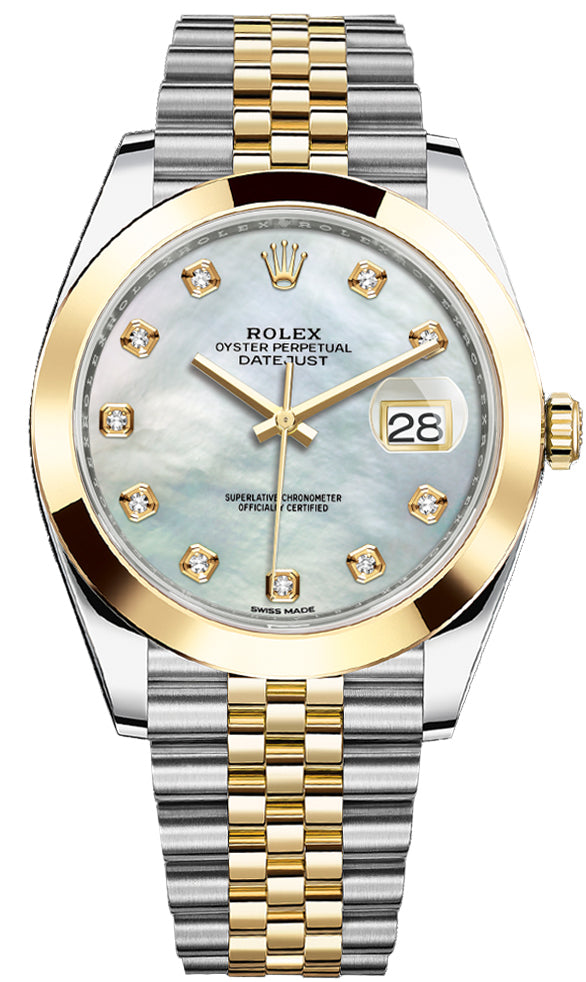 Rolex Datejust 41mm Steel and Yellow Gold 126303 White MOP Diamond Jubilee