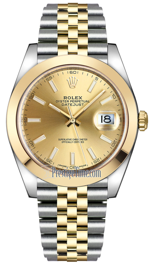 Rolex Datejust 41mm Steel and Yellow Gold 126303 Champagne Index Jubilee