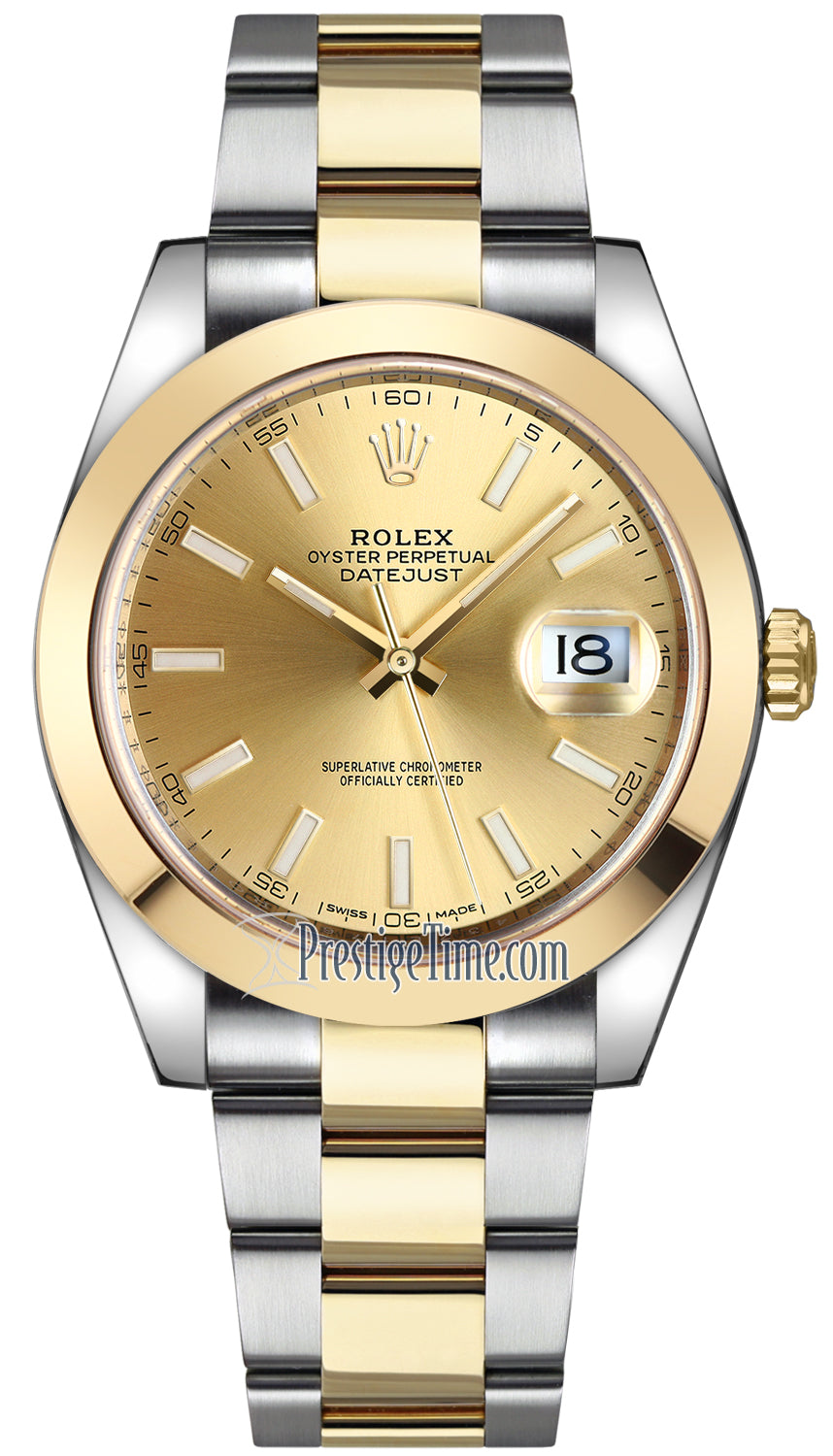 Rolex Datejust 41mm Steel and Yellow Gold 126303 Champagne Index Oyster