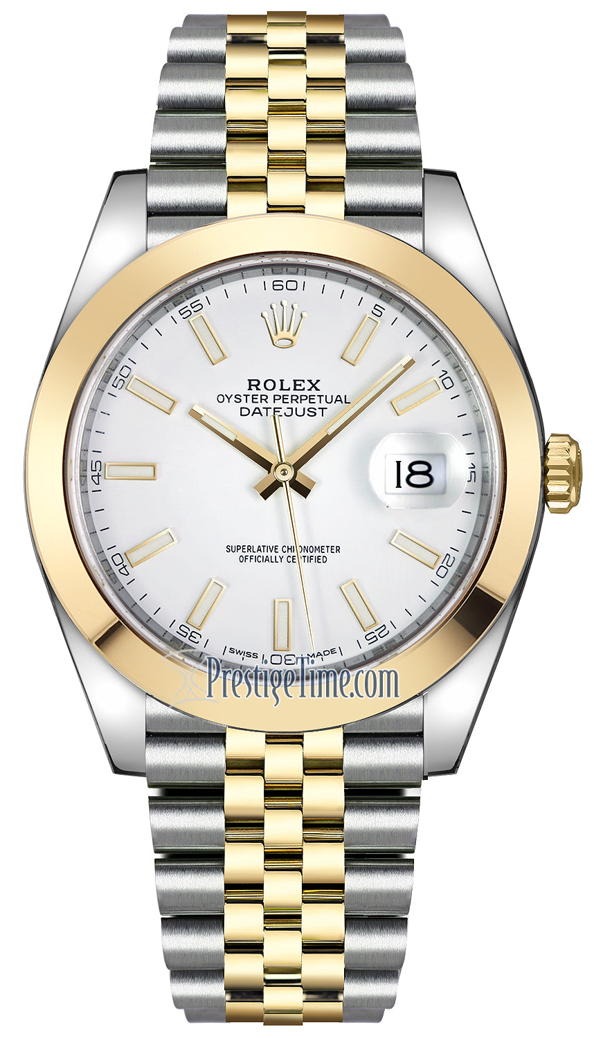 Rolex Datejust 41mm Steel and Yellow Gold 126303 White Index Jubilee