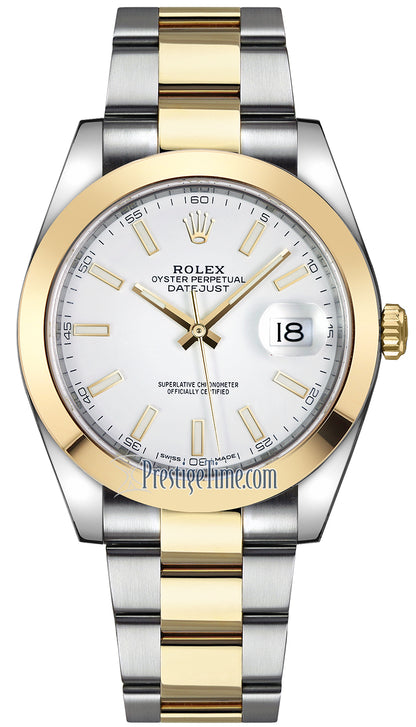 Rolex Datejust 41mm Steel and Yellow Gold 126303 White Index Oyster