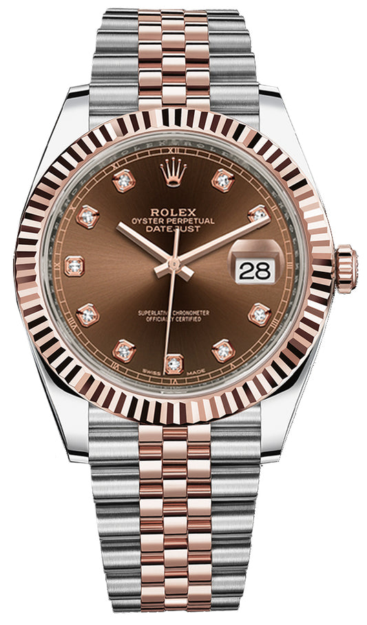 Rolex Datejust 41mm Steel and Everose Gold 126331 Chocolate Diamond Jubilee