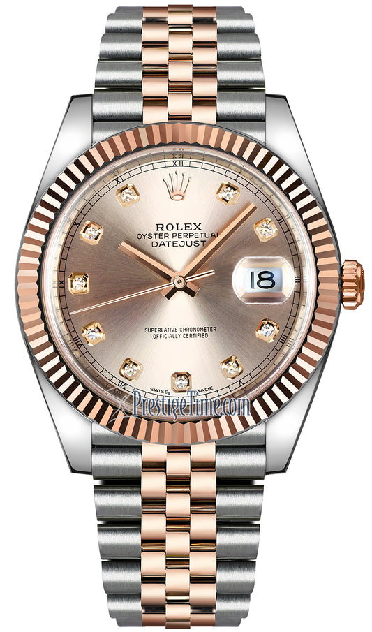 Rolex Datejust 41mm Steel and Everose Gold 126331 Sundust Diamond Jubilee