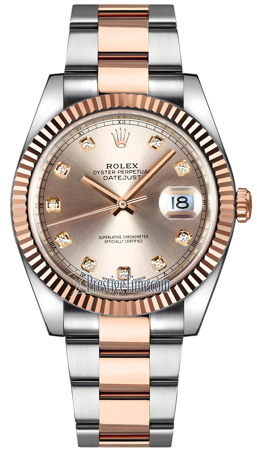 Rolex Datejust 41mm Steel and Everose Gold 126331 Sundust Diamond Oyster