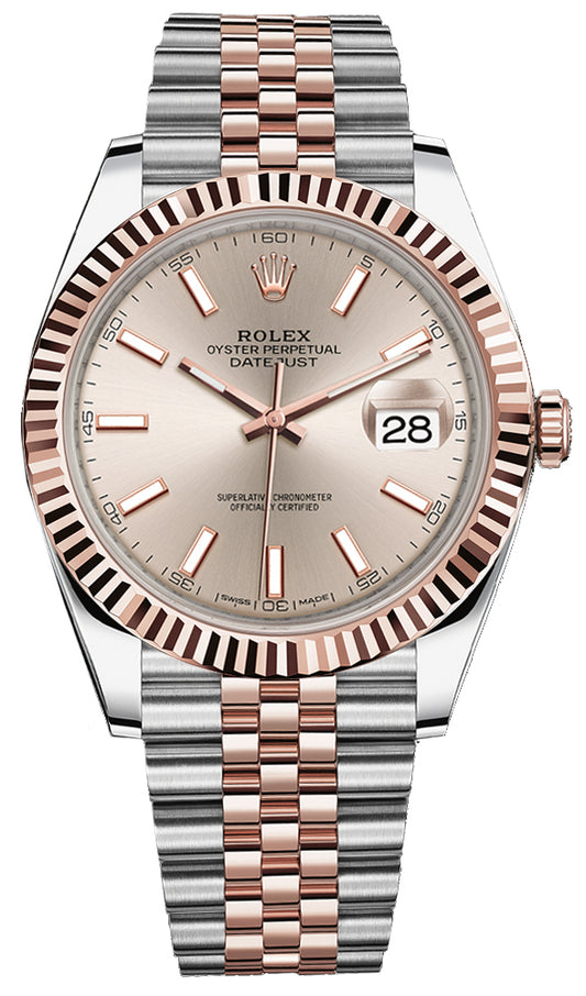 Rolex Datejust 41mm Steel and Everose Gold 126331 Sundust Index Jubilee