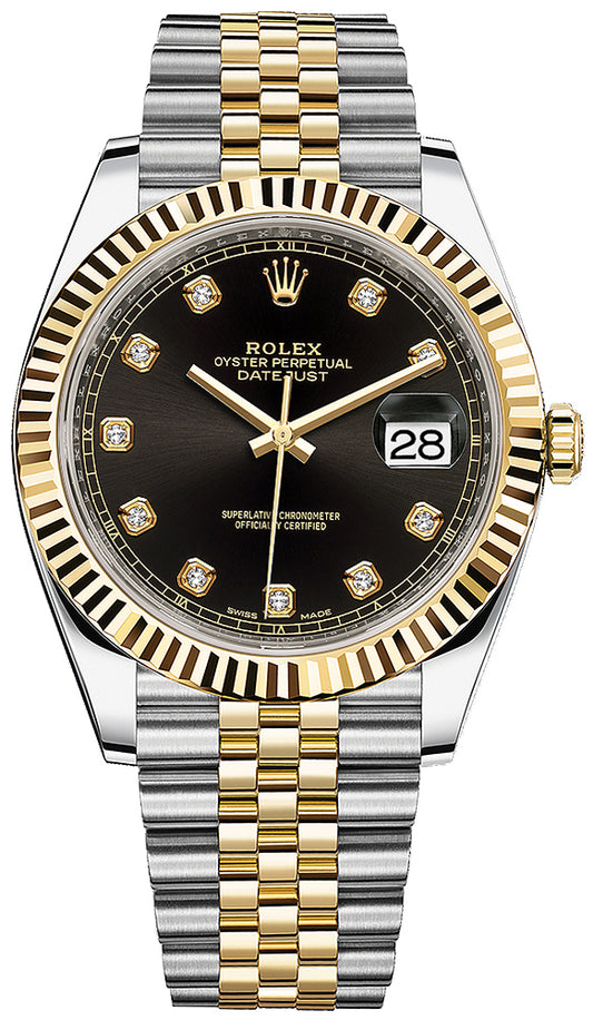 Rolex Datejust 41mm Steel and Yellow Gold 126333 Black Diamond Jubilee