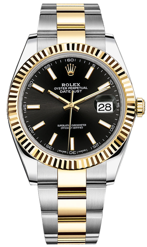 Rolex Datejust 41mm Steel and Yellow Gold 126333 Black Index Oyster