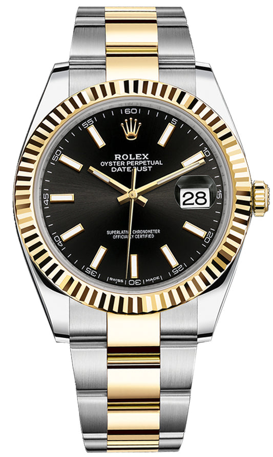 Rolex Datejust 41mm Steel and Yellow Gold 126333 Black Index Oyster