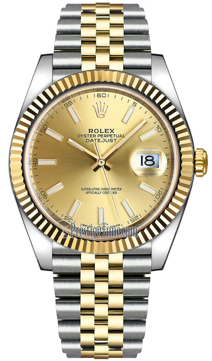 Rolex Datejust 41mm Steel and Yellow Gold 126333 Champagne Index Jubilee