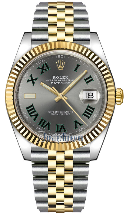 Rolex Datejust 41mm Steel and Yellow Gold 126333 Slate Roman Jubilee