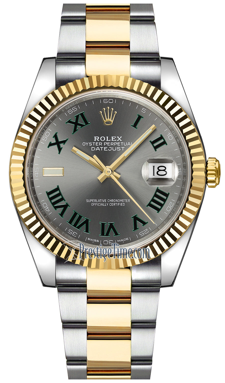 Rolex Datejust 41mm Steel and Yellow Gold 126333 Slate Roman Oyster