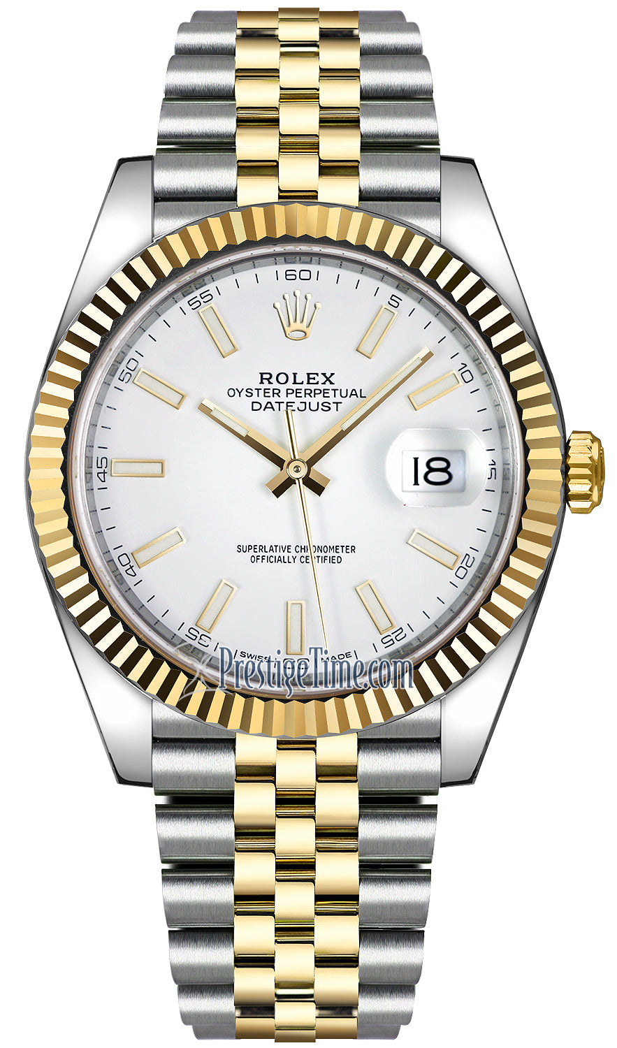 Rolex Datejust 41mm Steel and Yellow Gold 126333 White Index Jubilee