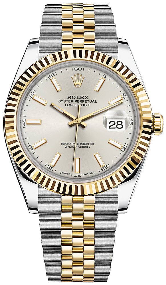 Rolex Datejust 41mm Steel and Yellow Gold 126333 Silver Index Jubilee