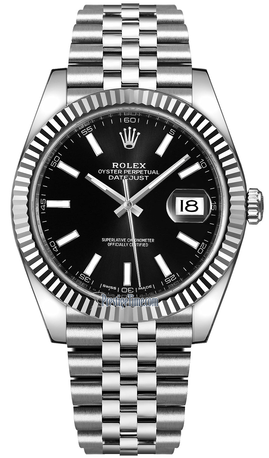 Rolex Datejust 41mm Stainless Steel 126334 Black Index Jubilee