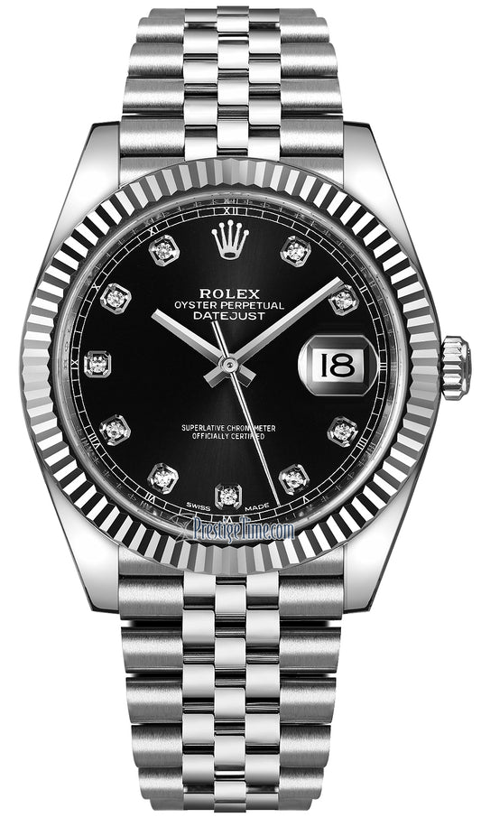 Rolex Datejust 41mm Stainless Steel 126334 Black Diamond Jubilee