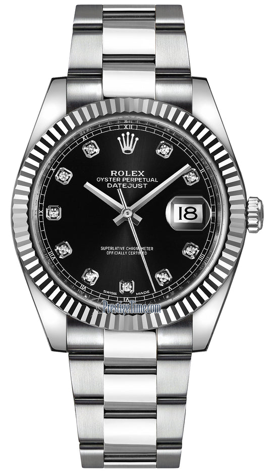 Rolex Datejust 41mm Stainless Steel 126334 Black Diamond Oyster