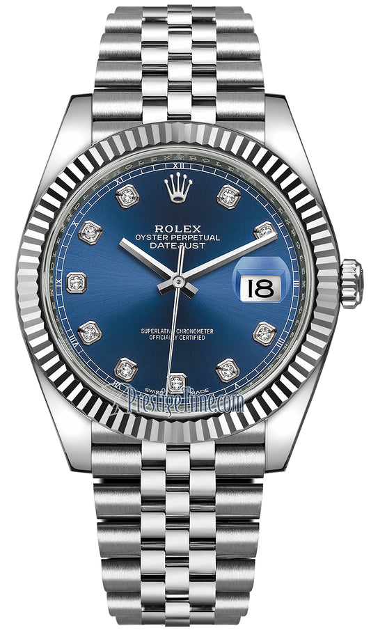 Rolex Datejust 41mm Stainless Steel 126334 Blue Diamond Jubilee