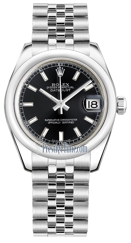 Rolex Datejust 31mm Stainless Steel 178240 Black Index Jubilee