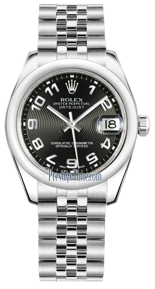 Rolex Datejust 31mm Stainless Steel 178240 Black Concentric Arabic Jubilee