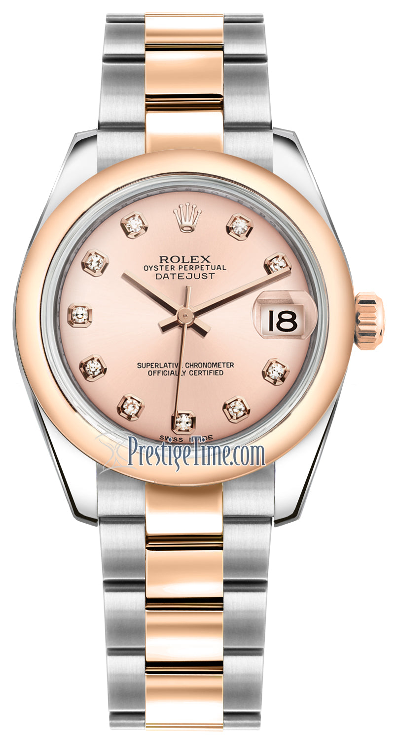 Rolex Datejust 31mm Stainless Steel and Rose Gold 178241 Pink Diamond Oyster