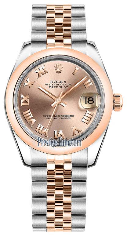 Rolex Datejust 31mm Stainless Steel and Rose Gold 178241 Pink Roman Jubilee