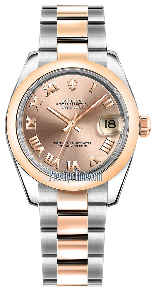 Rolex Datejust 31mm Stainless Steel and Rose Gold 178241 Pink Roman Oyster