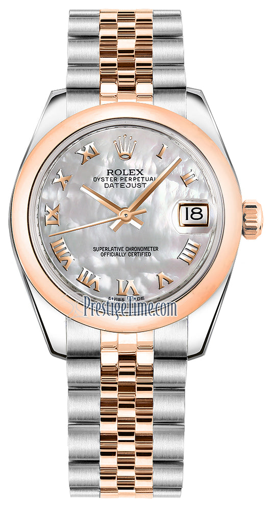 Rolex Datejust 31mm Stainless Steel and Rose Gold 178241 White MOP Roman Jubilee