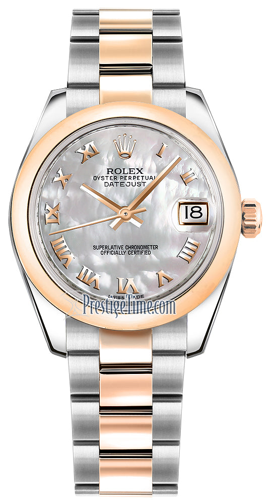 Rolex Datejust 31mm Stainless Steel and Rose Gold 178241 White MOP Roman Oyster