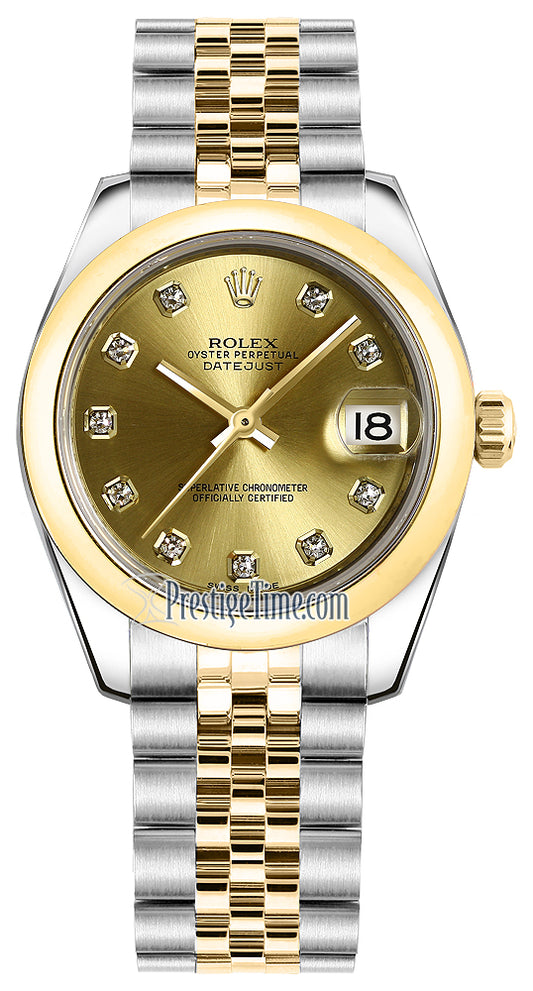 Rolex Datejust 31mm Stainless Steel and Yellow Gold 178243 Champagne Diamond Jubilee