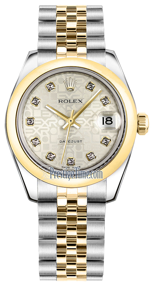 Rolex Datejust 31mm Stainless Steel and Yellow Gold 178243 Jubilee Silver Diamond Jubilee