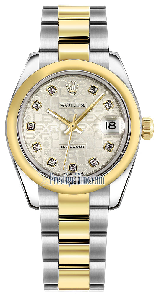 Rolex Datejust 31mm Stainless Steel and Yellow Gold 178243 Jubilee Silver Diamond Oyster