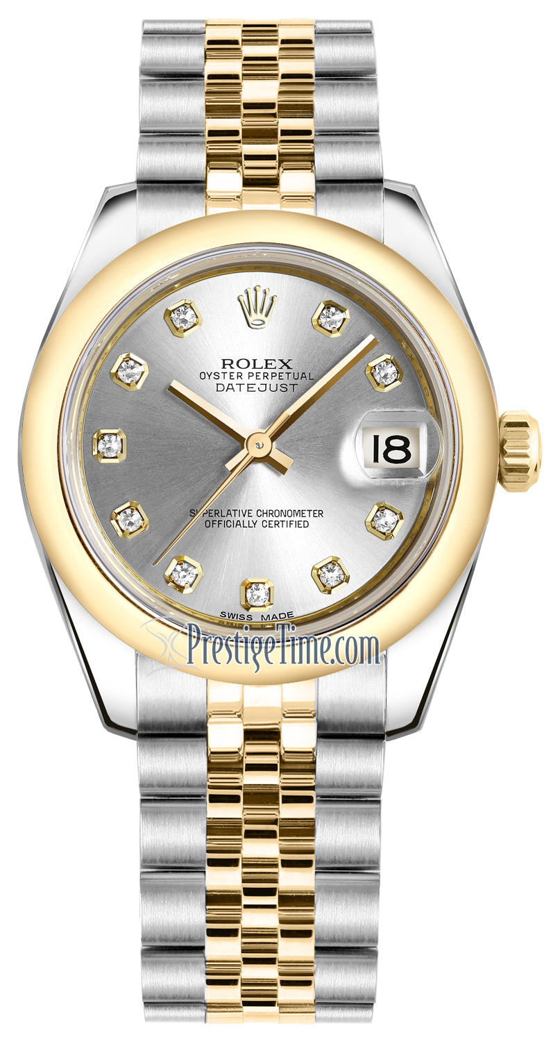 Rolex Datejust 31mm Stainless Steel and Yellow Gold 178243 Silver Diamond Jubilee