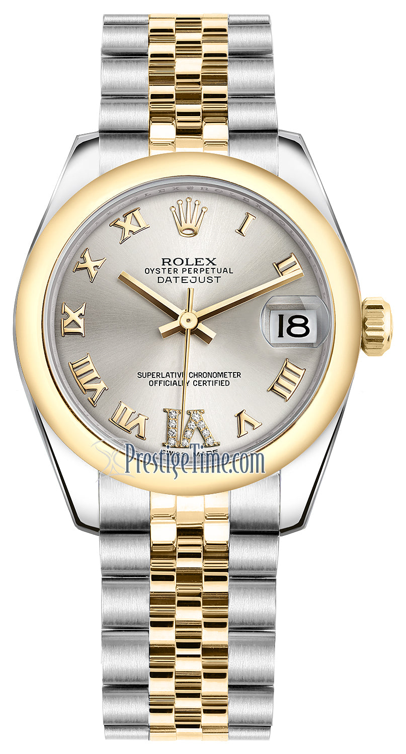 Rolex Datejust 31mm Stainless Steel and Yellow Gold 178243 Silver VI Roman Jubilee