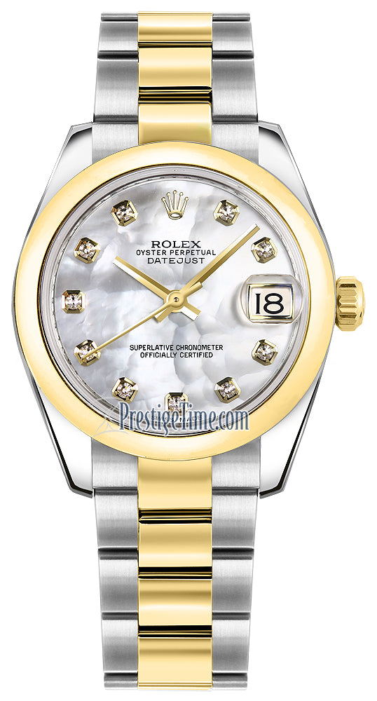 Rolex Datejust 31mm Stainless Steel and Yellow Gold 178243 White MOP Diamond Oyster