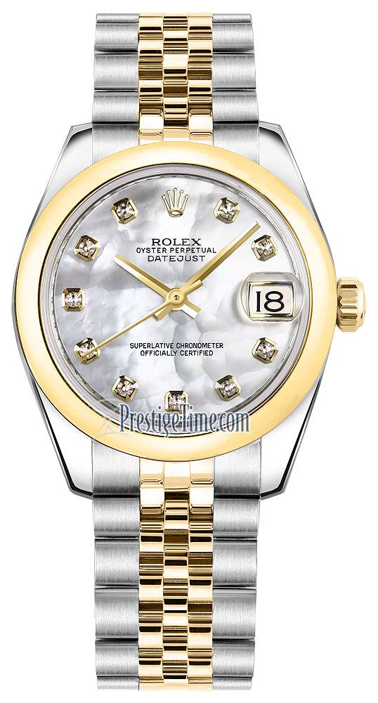 Rolex Datejust 31mm Stainless Steel and Yellow Gold 178243 White MOP Diamond Jubilee