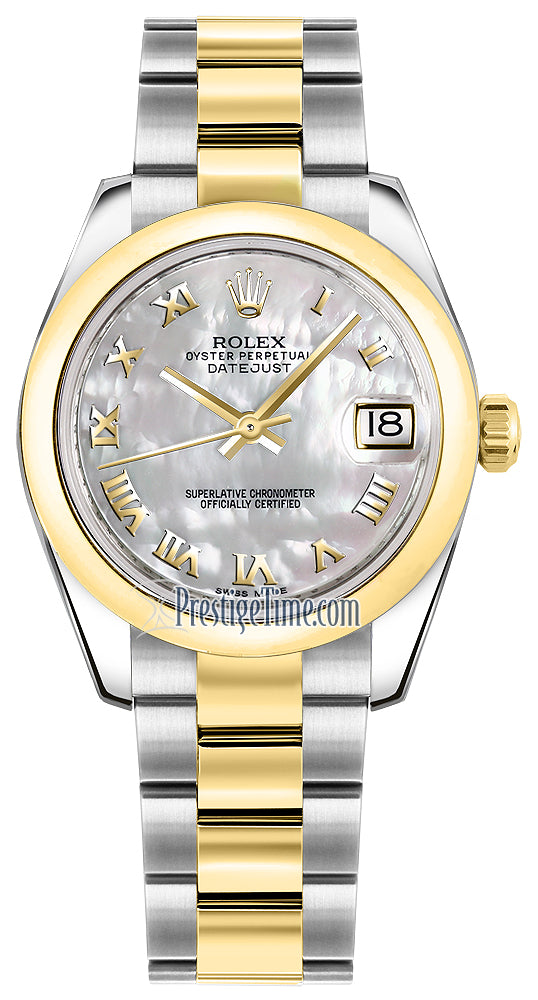 Rolex Datejust 31mm Stainless Steel and Yellow Gold 178243 White MOP Roman Oyster