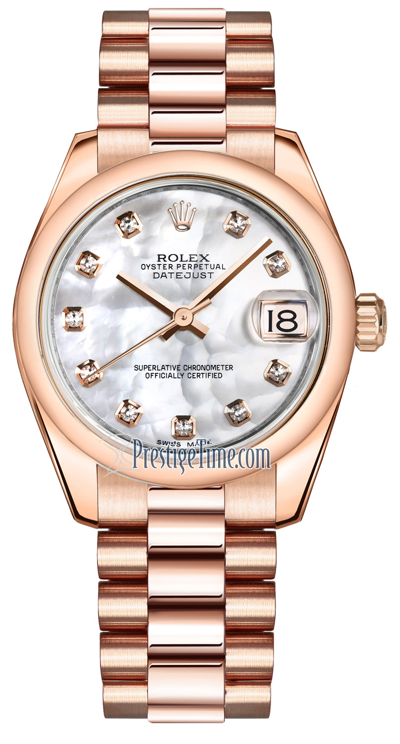 Rolex Datejust 31mm Everose Gold 178245 MOP Diamond President