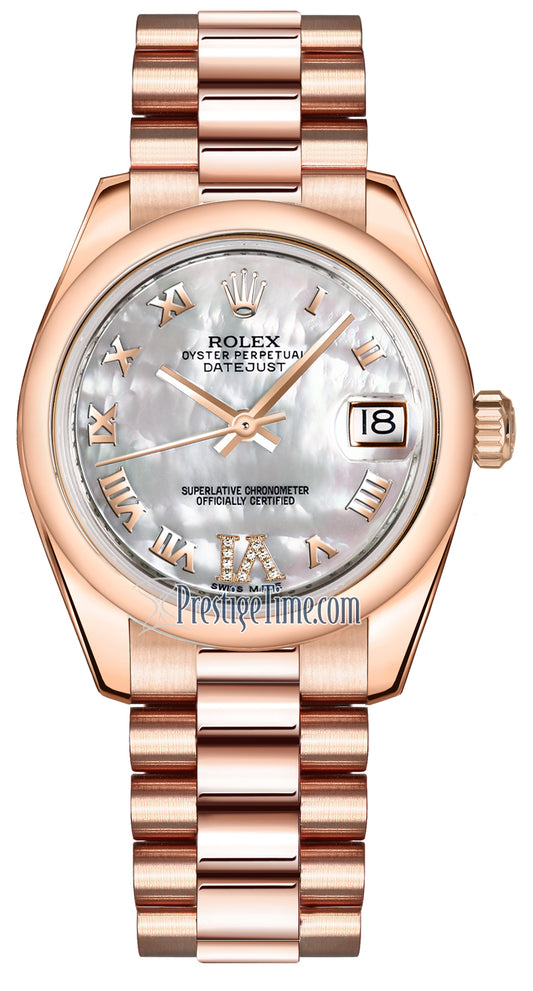 Rolex Datejust 31mm Everose Gold 178245 MOP VI Roman President