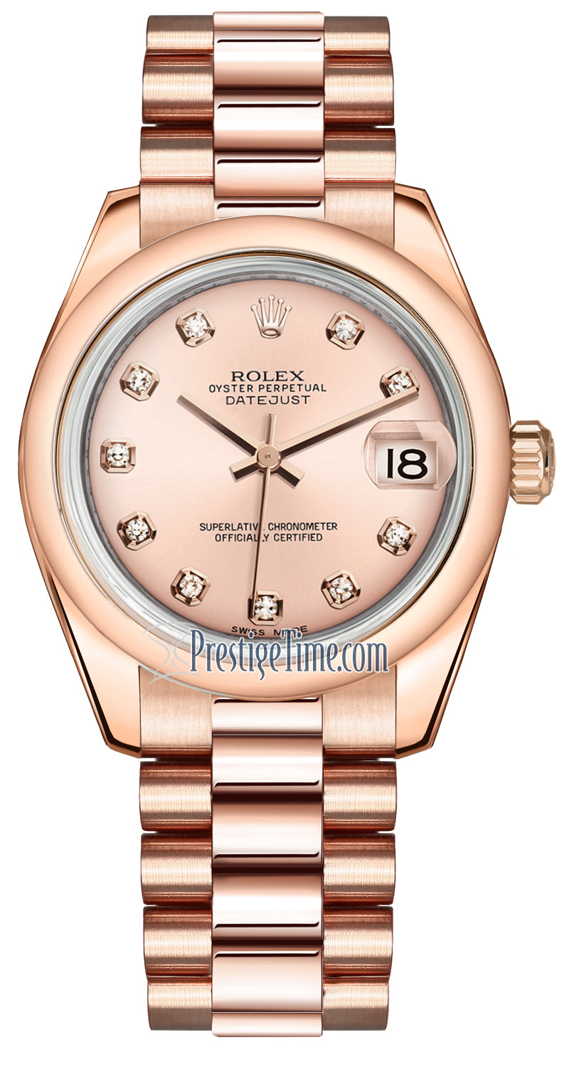 Rolex Datejust 31mm Everose Gold 178245 Pink Diamond President