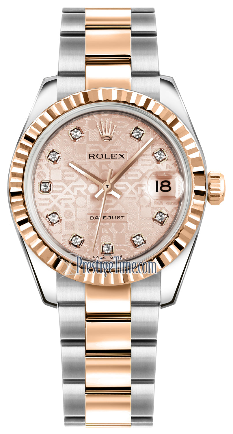 Rolex Datejust 31mm Stainless Steel and Rose Gold 178271 Jubilee Pink Diamond Oyster