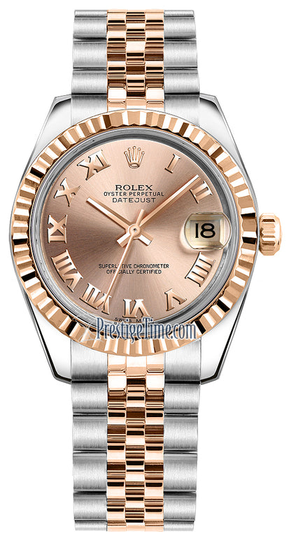 Rolex Datejust 31mm Stainless Steel and Rose Gold 178271 Pink Roman Jubilee